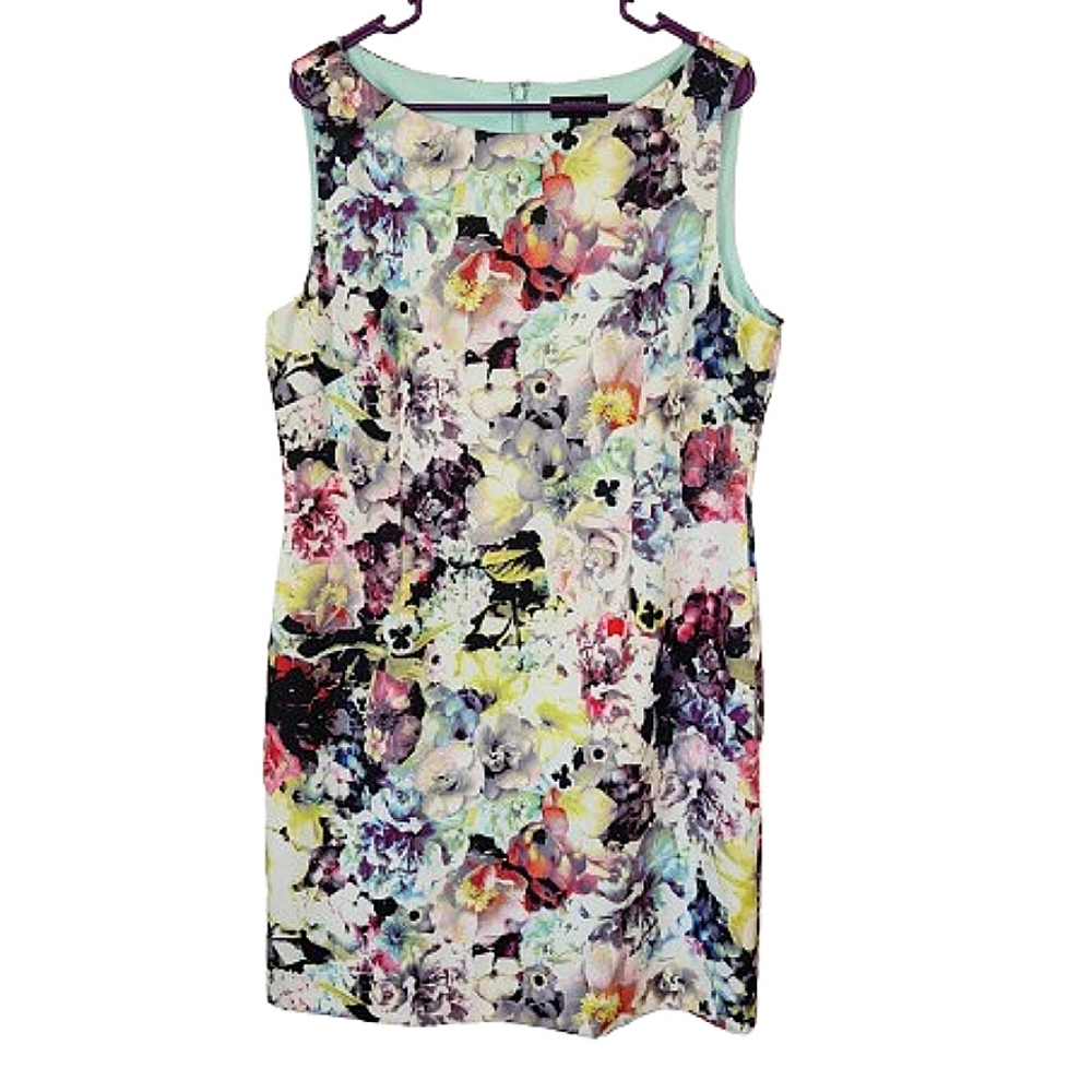 Tahari ASL Floral Sheath Dress Size 16